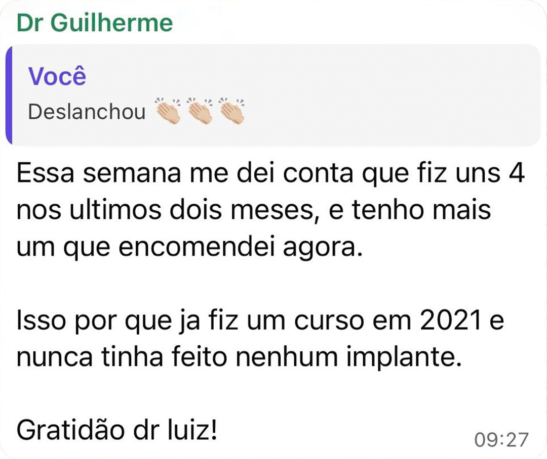 Depoimento de aluno