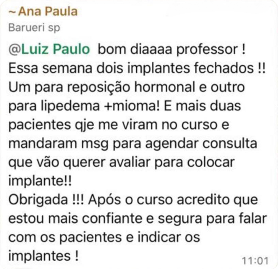 Depoimento de aluno